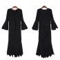 Halloween Vampire Cosplay Costume Black Sawtooth Trim Sleeve Witch Fancy Dress