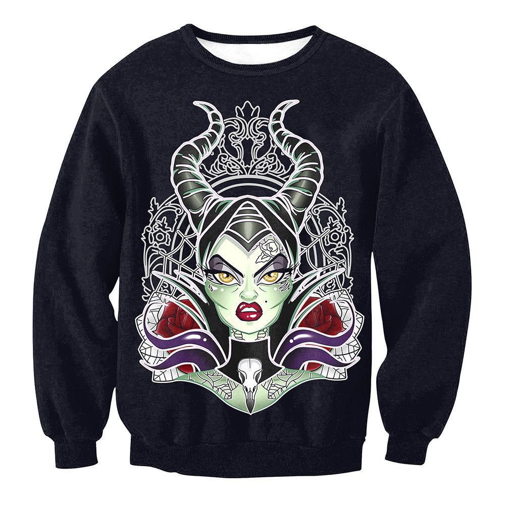 Halloween Dark Maleficent Queen Hoodies Autumn Fashion Streetwear