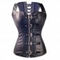 Plus Size Steampunk Corset Woman Steel Bone Corselet PU Leather Court Shapewear