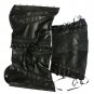Black Classic Steampunk Corselet with Skirt Sexy Lace-up Gorset PU Fetish Leather Overbust Underwear