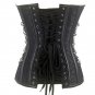 Black Steampunk Court Gothic Corset Sexy Metal Chain Luxury Prom Plus Size Satin Overbust Bustier