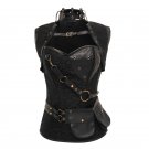 Women's Gothic Corset Steampunk Bustier Fancy Lingerie Bustier Boned Top Costume Leather Body Shaper