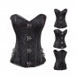 Steampunk Corset Overbust Gothic Clasp Black Brocade Bustiers Slim Waist Trainer Bustier Corselet