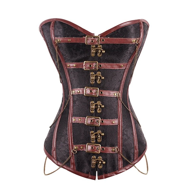 Women S Gothic Steampunk Corsets Satin Clasp Overbust Top Waist Trainer