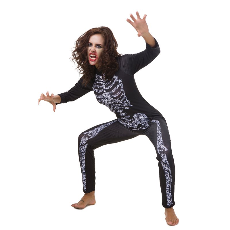Halloween Melbourne Zombie Festival Skeleton Catsuit Horror Cosplay Bloodsucker Costumes Jumpsuit