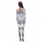 Halloween Zebra Print Jumpsuit Black Straps Cosplay Zoo Animal Costumes Female Carnival Catsuit