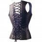 Steampunk Corset Steel Bone Corselet Faux Leather Lace Up Shapewear for Woman