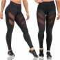 Plus Size Fitness Pants High Waist Sports Leggings for Women Mesh Patchwork Tights