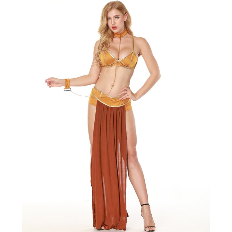 Arabian Long Dress Erotic Skirt Ladies Sexy Lingerie Set Halloween Ball Queen Costume