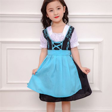 Children Halloween Stage Show Maid Costume Cosplay Anime Game Uniform for Kids