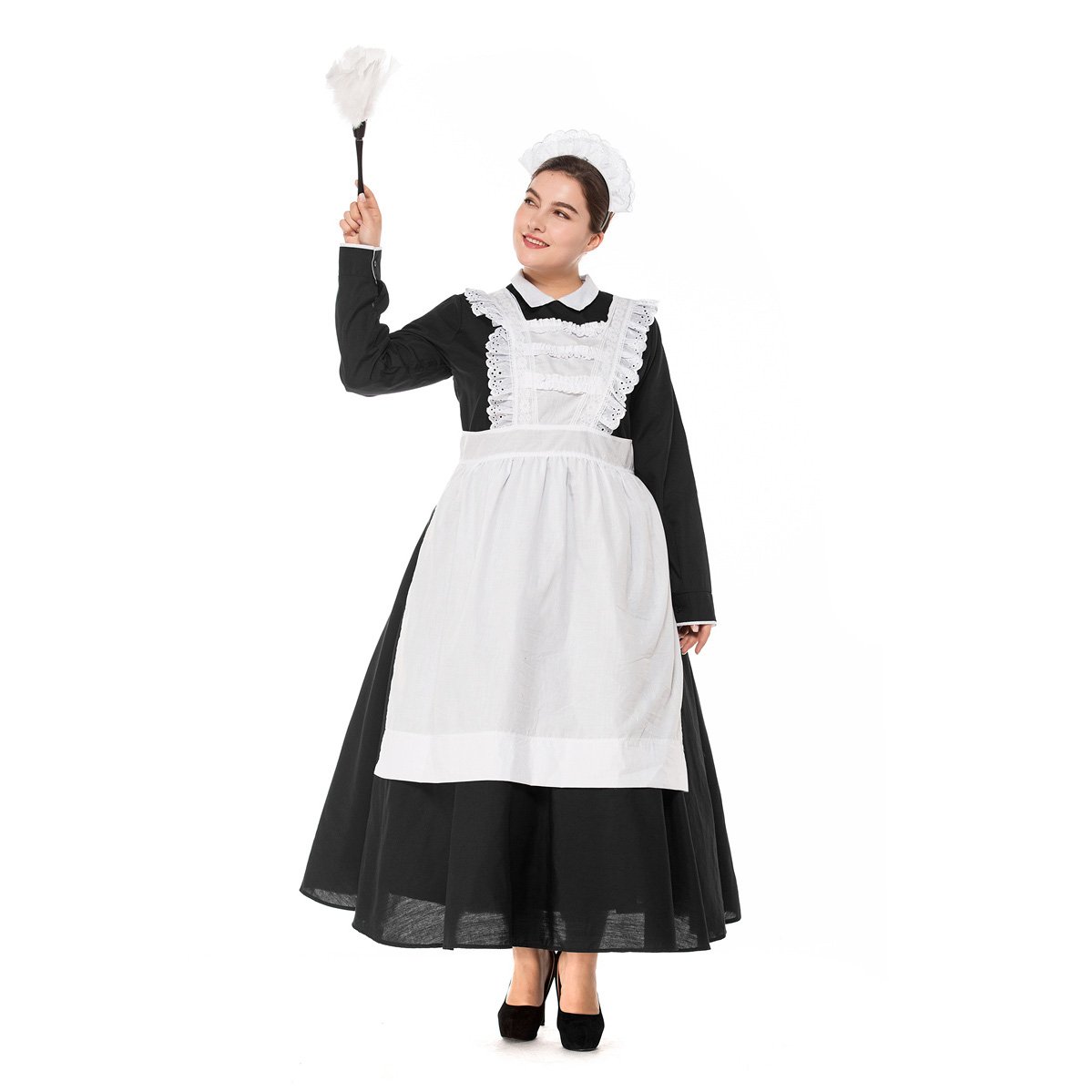 Fat Woman Costume White Castle Maid Adult Traditional Big Size ...