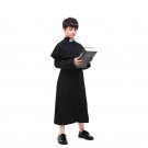 Halloween Choir Costume Child Church Priest Role Play Cosplay Priest Costumes for Kid