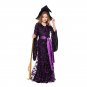Children Purple Witch Halloween Costume Stage Performance Star Month Printing Girl Witch Dress
