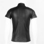 Men's Patent Leather Shirt Tight-fitting PU Coat Stage Nightclub Sexy Costumes