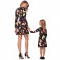 2PCS/Lot Black Christmas Socks Bell Print Parent-child Attire for Party