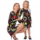 2PCS/Lot Xmas Parent-child Clothing Christmas Cartoon Snowflake Printed Crew Neck Kid Costume