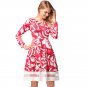 Women Xmas Costume Winter Cute Streetwear Christmas Red Candy Dress