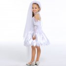 Halloween Children Ghost Bride Theme Costume White Princess Dress Angel Fancy Dress