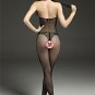 Backless Onesies Lingerie lace neckline sleeveless open mesh splicing Bodystockings