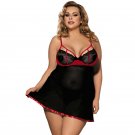 Plus Size XL-6XL Sexy Mesh Lingerie Valentine Day Push Up Bras Short Nightgowns