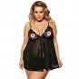 Plus Size Valentine Day Babydoll Lingerie Spaghetti Straps Sexy Nightgown Backless Sleepshirt