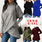 6 Colors Winter Long Sleeve Sweatshirts Fashion Autumn Hoodies Fleece Irregular Hooded Sweater