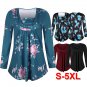 4 Colors Plue Size 4XL Spring Dresses V-neck Floral Print Autumn Casual Dress