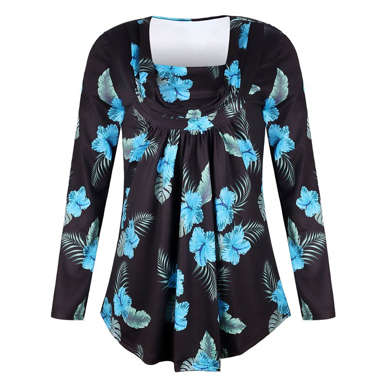 4 Colors Plue Size 4XL Spring Dresses V-neck Floral Print Autumn Casual Dress