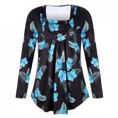 4 Colors Plue Size 4XL Spring Dresses V-neck Floral Print Autumn Casual Dress