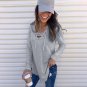 4 Colors Solid Color Fashion Tops Criss-Cross Tied Loose T-shirt Autumn Women Blouse