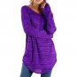 Plus Size 2XL Casual T-shirt Women Winter Crew Neck Blouse Long Sleeve Streetwear
