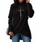 Fleece Irregular Hooded Sweater Letter Print Winter Long Sleeve Sweatshirts Fashion Autumn Hoodies