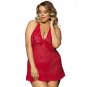 Plus Size Sexy Lingerie Sheer Female Erotic Sleepwear Valentine Day Halter Nightgowns