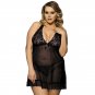 Plus Size Sexy Lingerie Sheer Female Erotic Sleepwear Valentine Day Halter Nightgowns