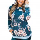 Plus Size 2XL Fashion Autumn Front Pocket Casual Hooded Sweatshirts Floral Winter Clothing Hoodies
