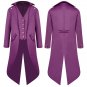 Punk Retro Tuxedo Uniform Plus Size Men Long Coat Solid Color Fashion Male Theme Costume