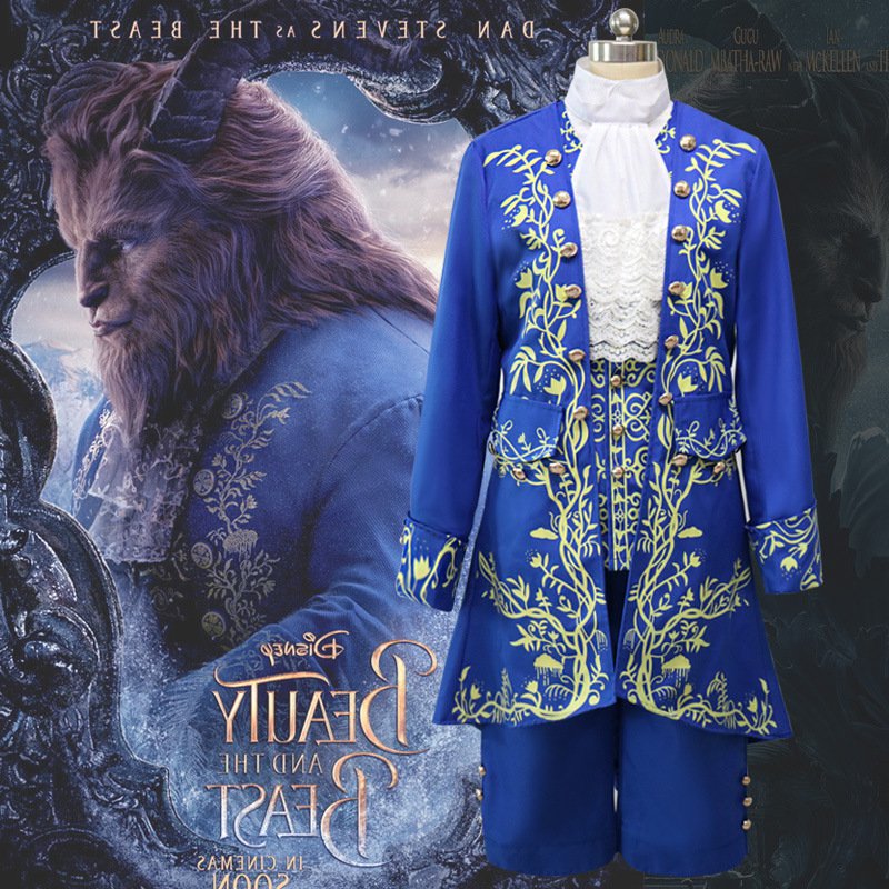 Cartoon Movie Beauty and the Beast Costume Prince Cosplay Suit Classic Medieval Fancy Dress