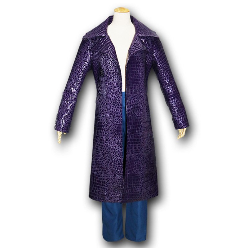 The Joker Cosplay PU Outercoat Wine-Jacket Movie Suicide Squad Jared Leto Faux Leather Windcheater