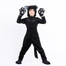 Halloween Black Cat Costume Children Carnival Outfit Fur Fancy Dress Plush Animal Uniform for Kid