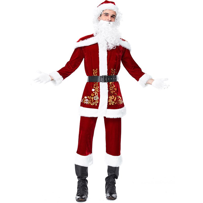 Spun Velvet Christmas His-and-hers Clothes Santa Claus Party Cosplay Costume Lover Clothing