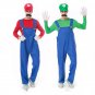 Super Bros Costume Carnival Game Party Outfits Overalls Cartoon Cosplay Uniform