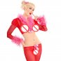 Erotic Xmas Cosplay Costume Christmas Party Clothes Night Club Uniform Tops with Wide Leg Pants