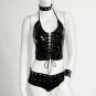 Wet Look Faux Leather Sexy Pussycat Costume Obsessive Sexy Cat Tops Gothic Fetish Night Club Wear