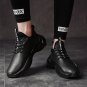 Men Leisure Rugged Shoes Outdoor Sneaker Male Leather Anti-Slippery Hiking Walking Trainers