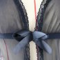 Deep V-neck Black Lace Teddy Lingerie Mesh Erotic Underwear