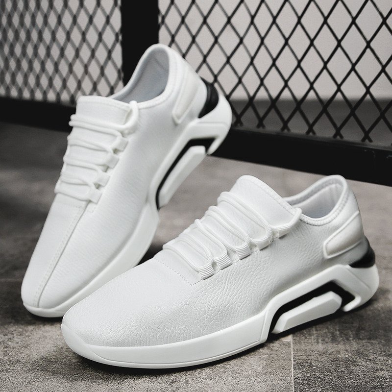 Young Man Casual Street Walking Shoes Male Balmorals Leisure Sneakers Faux Leather Shoes