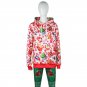 Women Cartoon Lapel Neck Xmas Hoodies Lady Fashion Christmas Winter Streetwear