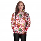 Young Women Cartoon Candy House Xmas Hoodies Fashion Lapel Neck Christmas Gift