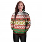 2018 Female Full Sleeve Christmas Streetwear Sweatshirts Women Striped Printing Xmas Hoodies