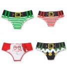 Christmas Printed Knickers Xmas Women Underpants Novelty Santa Underwear